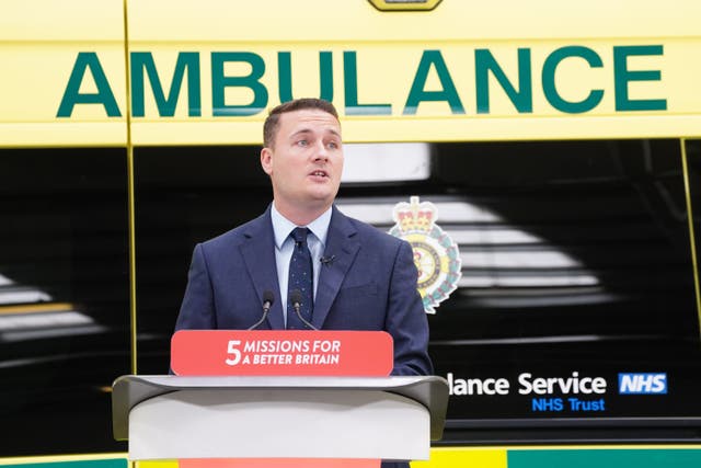Shadow health secretary Wes Streeting confronted the Government after reporting in the Sunday Times newspaper suggested not all of the 15-year workforce plan for NHS England is fully funded (Ian West/ PA)