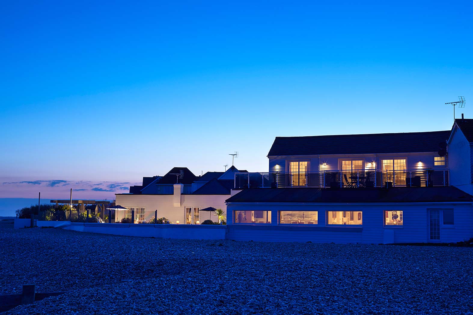 An outside view of the Angmering-on-Sea beach house in West Sussex