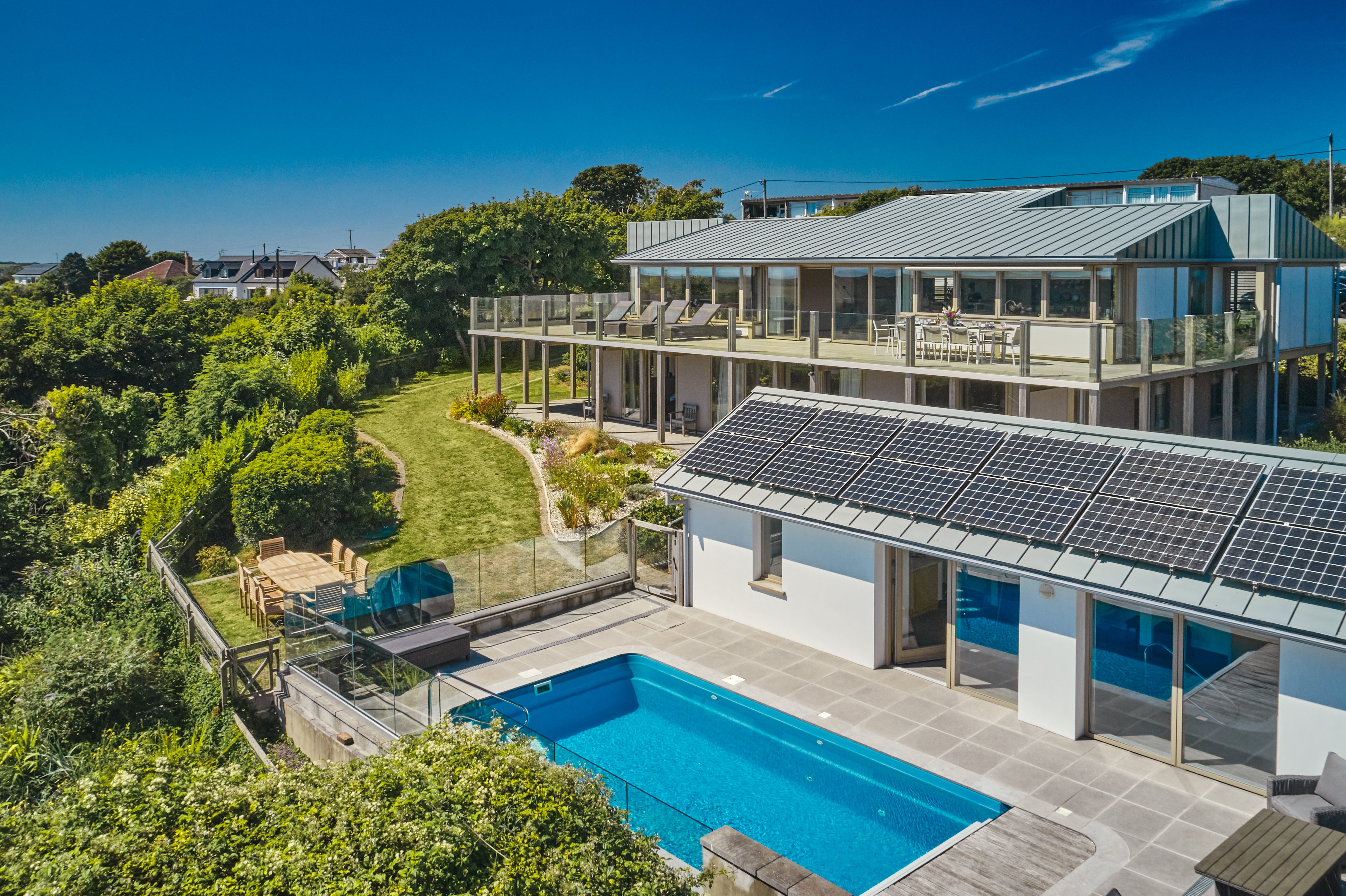 An aerial view of the Beach View accommodation