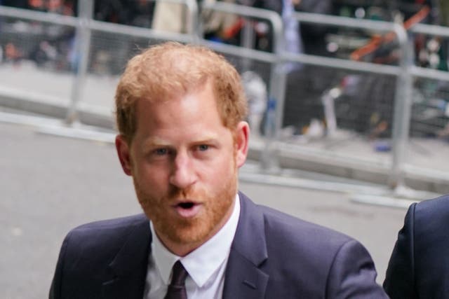 The Duke of Sussex at the Rolls Buildings in central London (Lucy North/PA)