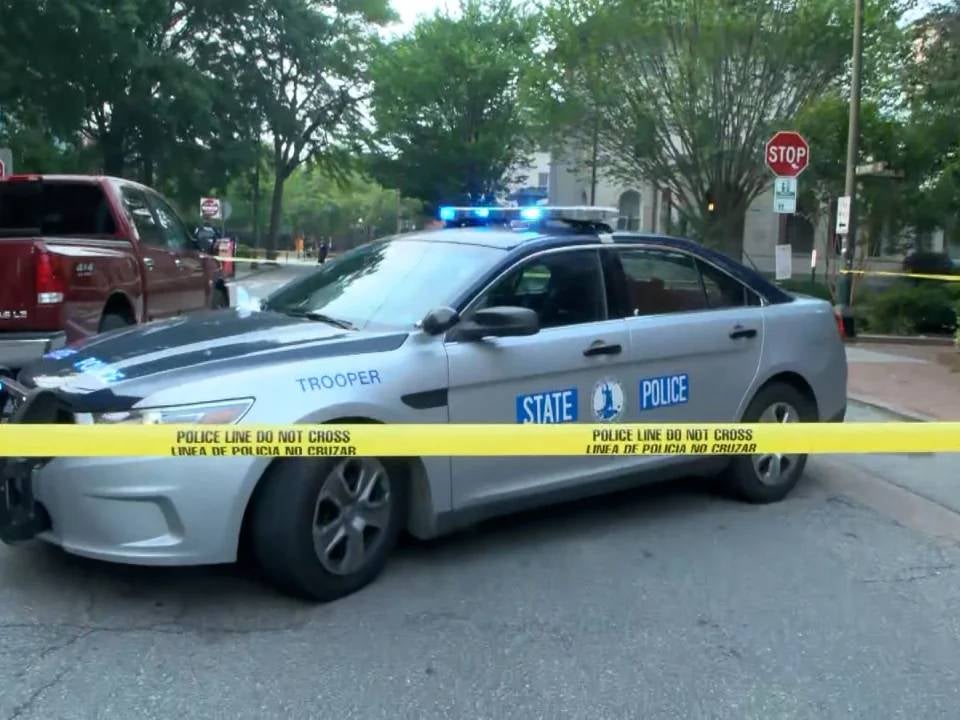 A police cordon at Monroe Park