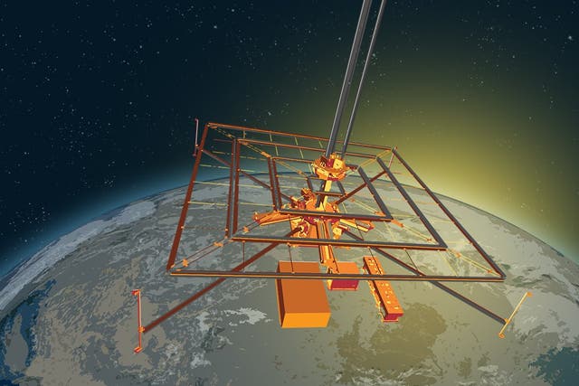 <p>Artist conception of space solar power technology</p>