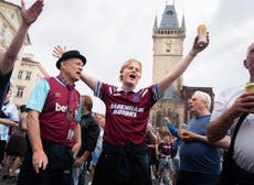 West Ham fans take over Prague ahead of Europa Conference League final
