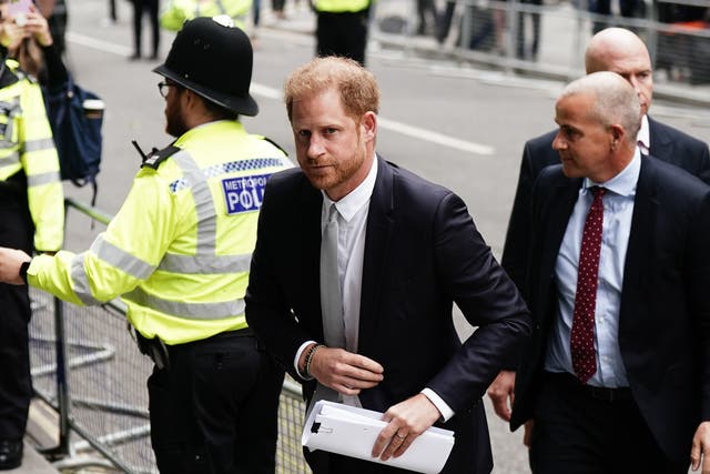 <p>Prince Harry has returned to the High Court on Wednesday for his second day in the witness box</p>