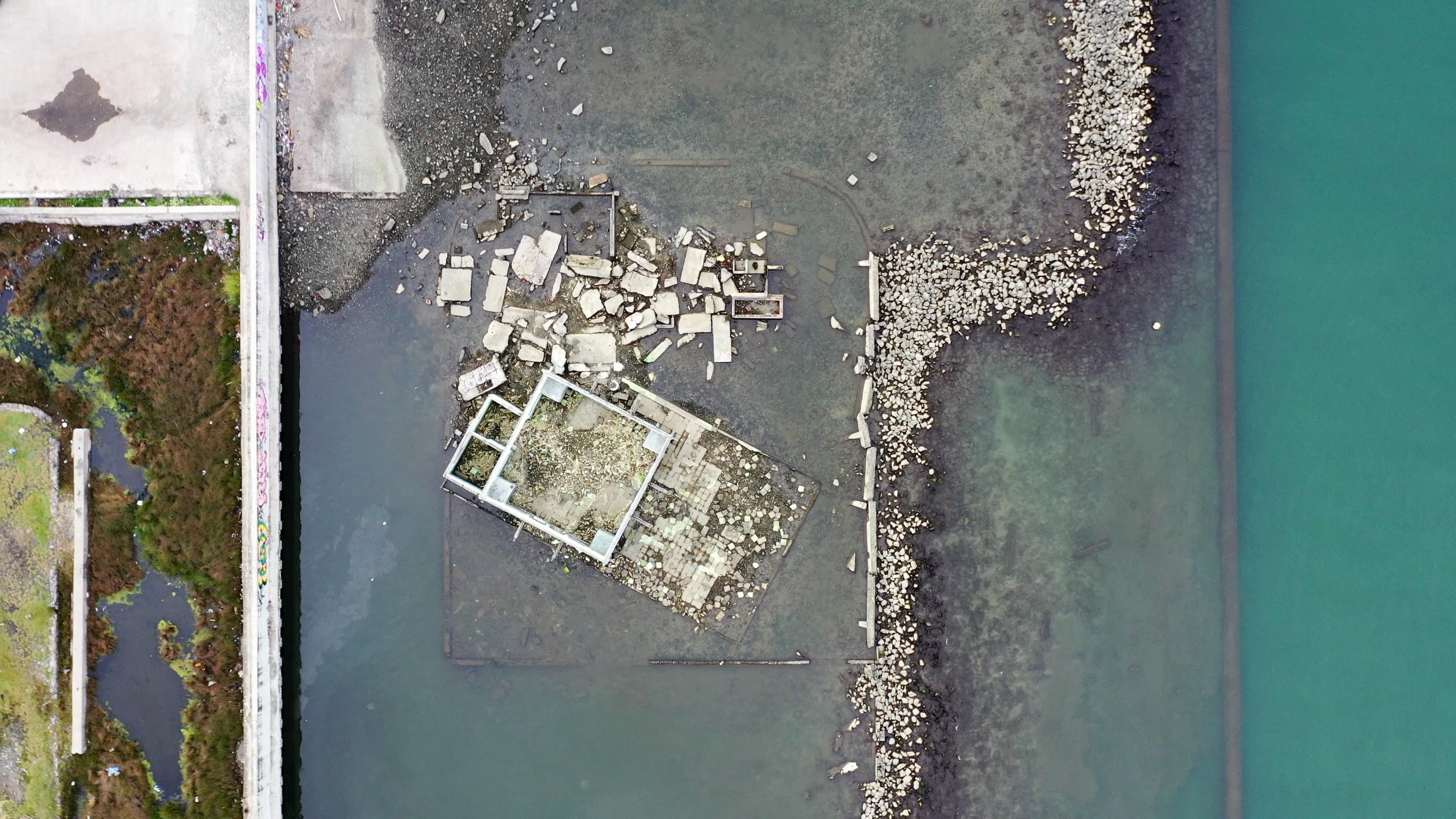 Aerial view of the Waladuna mosque in the Muara Baru area