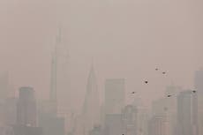 Air quality – live: New York under Code Red alert and kids banned from outside play over Canada wildfire smoke