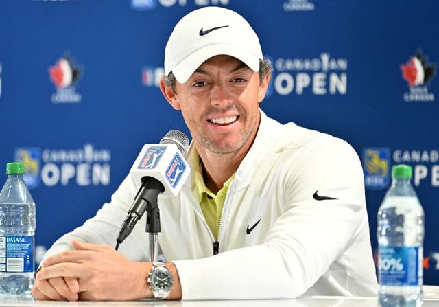 <p>Rory McIlroy addresses the media at the Canadian Open</p>