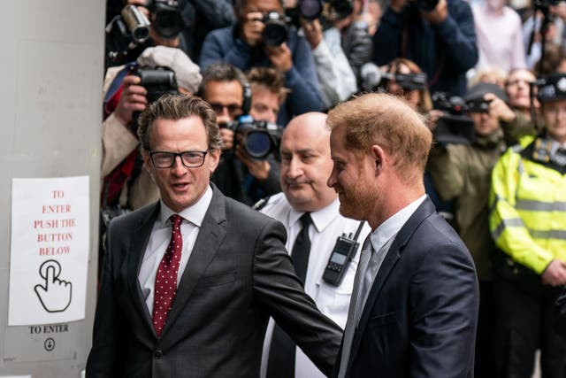The Duke of Sussex arriving at the Rolls Buildings (Aaron Chown/PA)