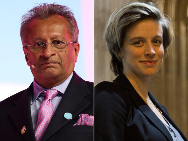 <p>Mohamed Amersi and Charlotte Leslie fell out in 2020 after she claimed he tried to use his wealth to take over a Tory group run by her </p>