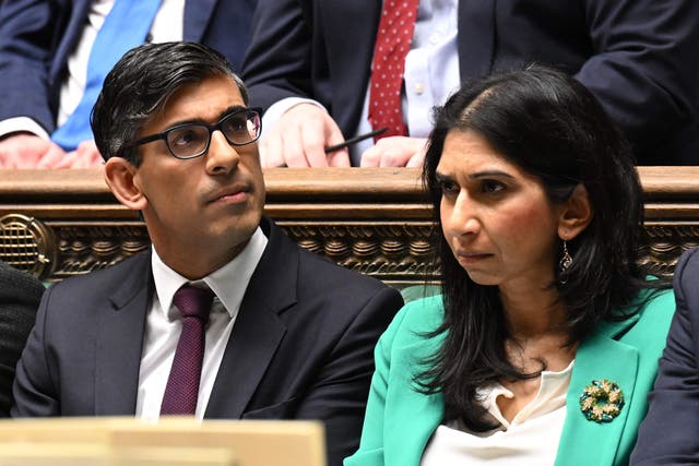 <p>Rishi Sunak and his home secretary Suella Braverman have vowed to ‘stop the boats’ </p>