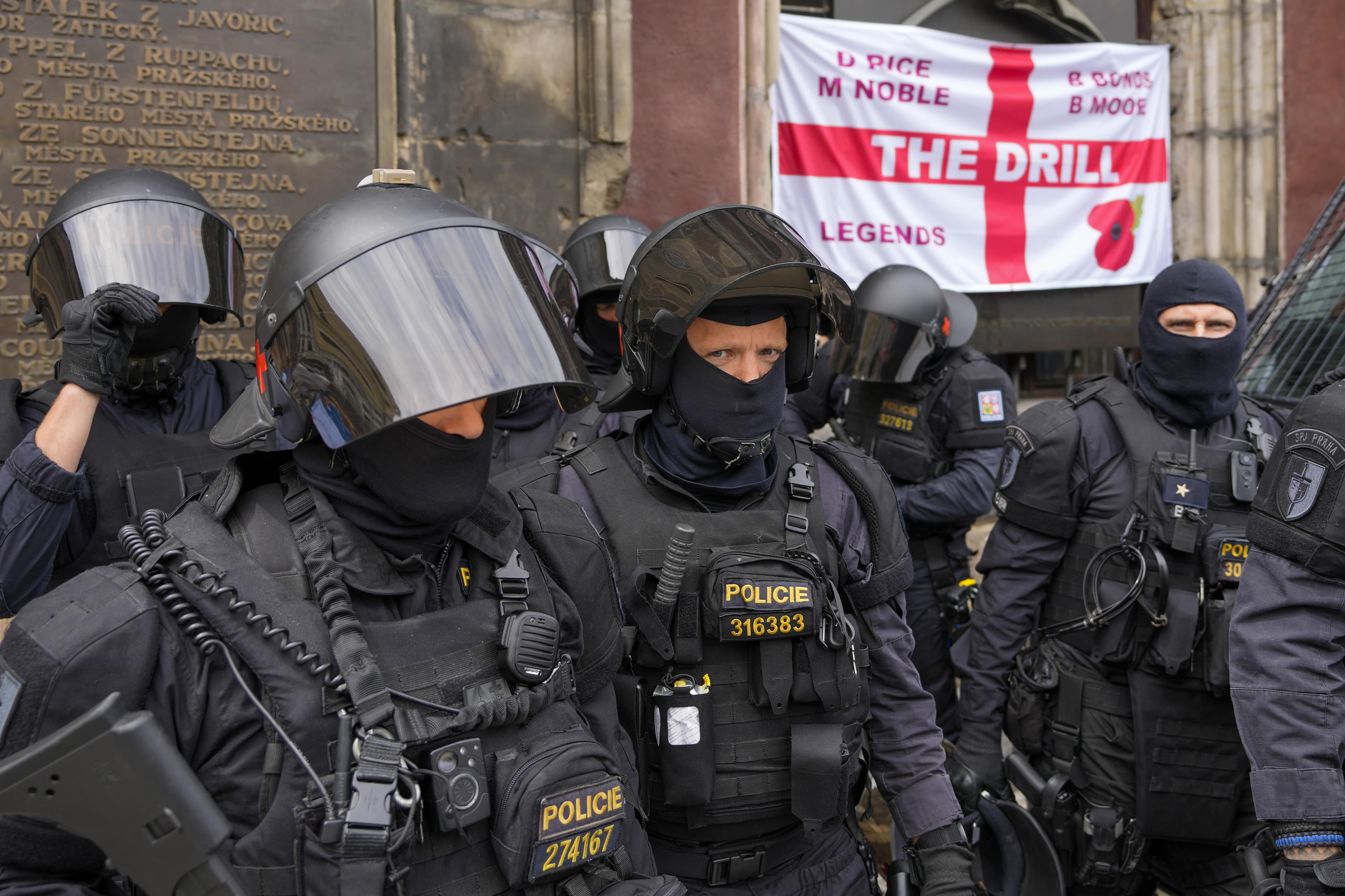 Police detained 16 people following the clashes between fans ahead of the Europa Conference League final