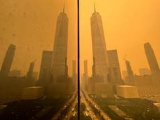 Air quality – live: New York hits pollution record as Canada wildfire smoke disrupts airports and cancels MLB