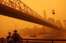 Air quality – live: New York hits pollution record as Canada wildfire smoke disrupts airports and cancels MLB