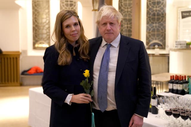 <p>Boris and Carrie Johnson have dismissed any suggestions they broke Covid rules as ‘totally false’ </p>
