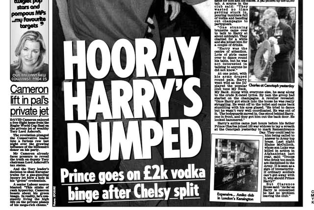 A newspaper article about the Duke of Sussex published in the Sunday Mirror in 2007 (Court handout/PA)