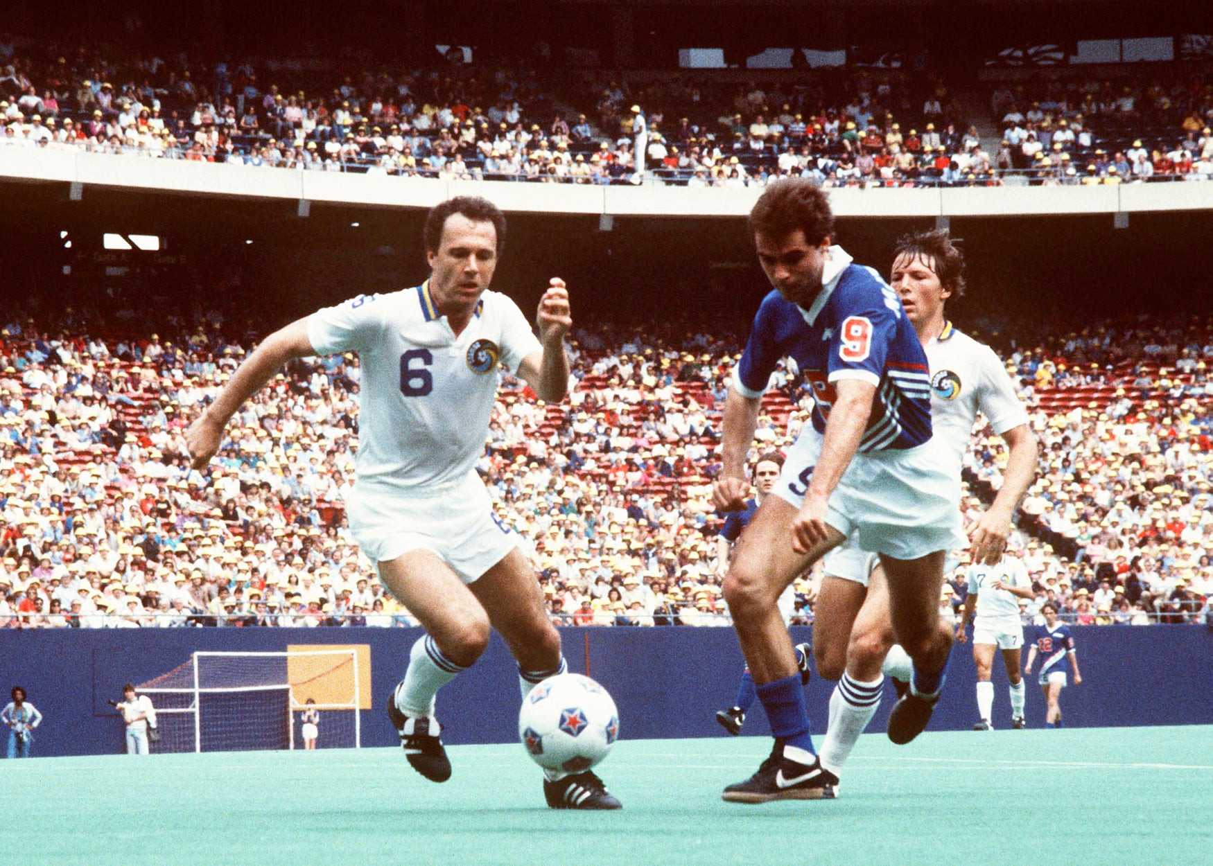 Beckenbauer headed to the US to play for New York Cosmos late in his career