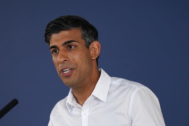 Prime Minister Rishi Sunak Rishi Sunak suggested Labour’s plans to end North Sea oil and gas exploration amounted to an “energy surrender” (Yui Mok/PA)