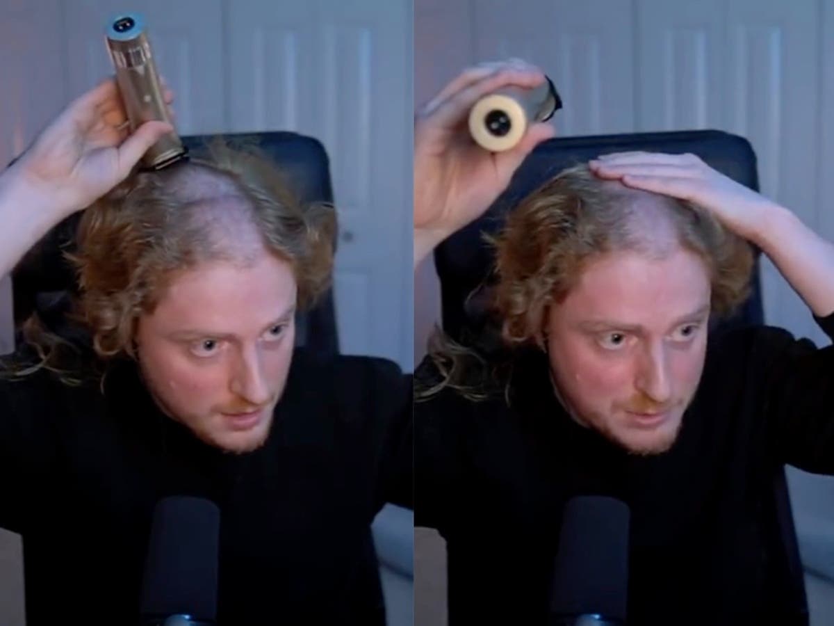 Le joueur trouve une empreinte sur sa tête suite à l’utilisation prolongée d’un casque après s’être rasé les cheveux