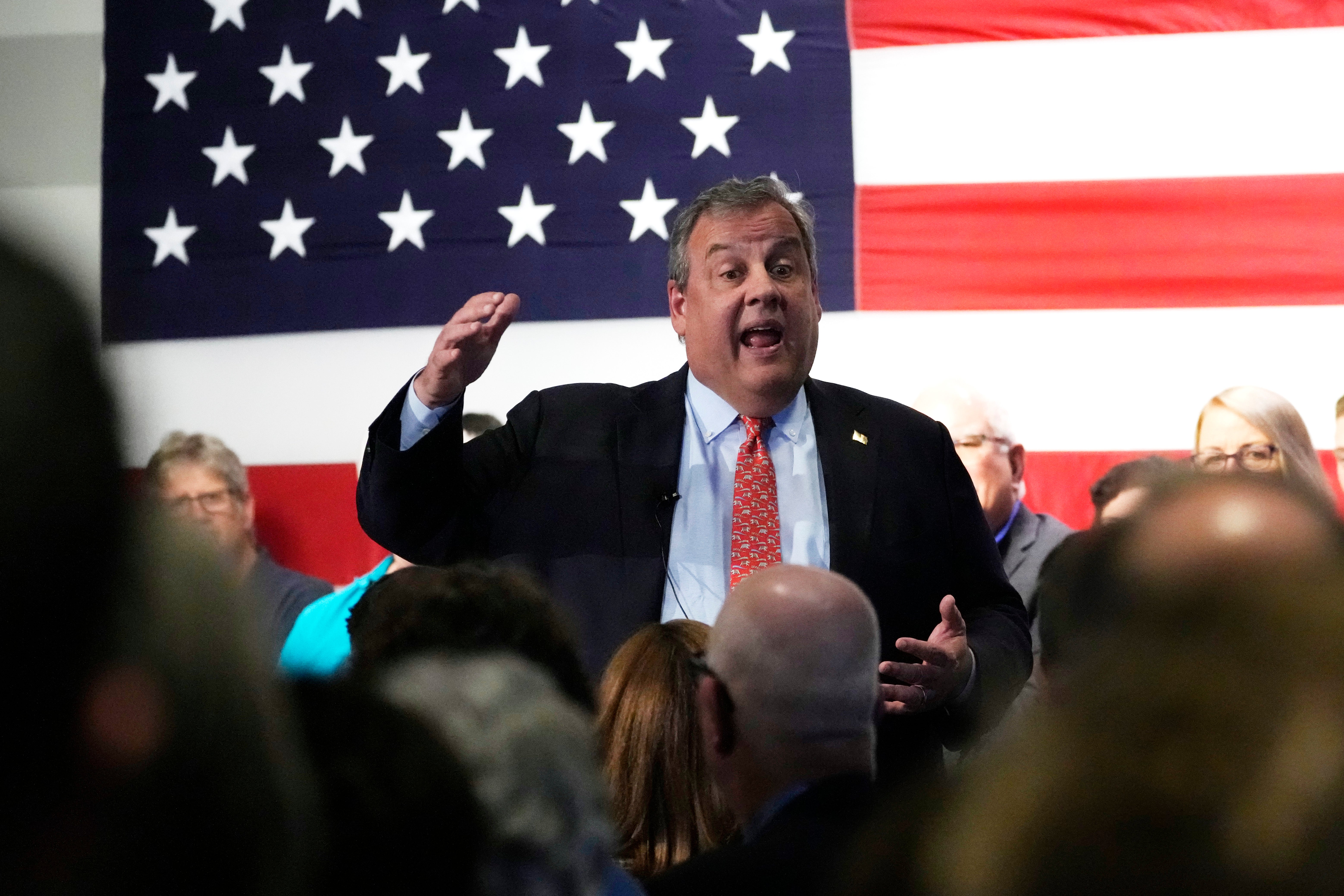 Chris Christie at a rally event earlier this year