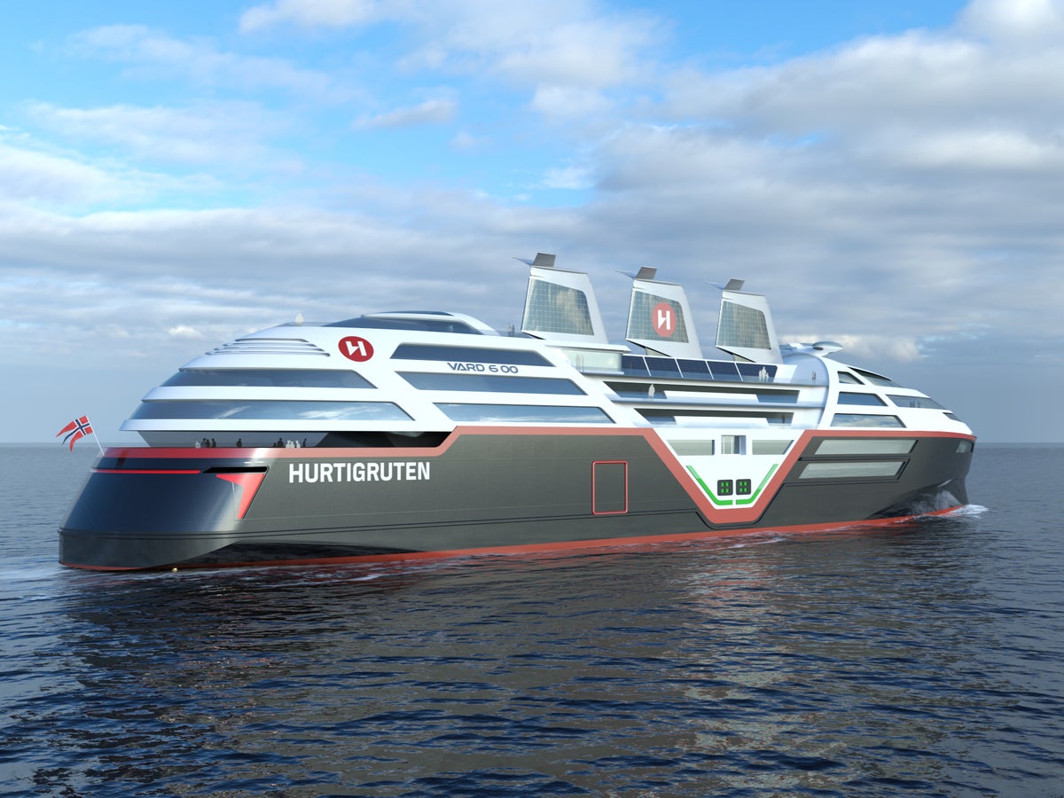 Solar panels and ‘AI manoeuvring’: Hurtigruten unveils its first zero-emissions cruise ship