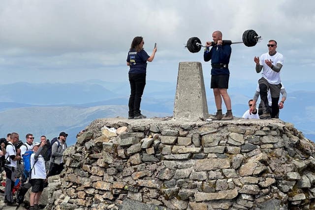 David Dooher reached the summit of Ben Nevis on Thursday afternoon (Steven Fergus/PA)
