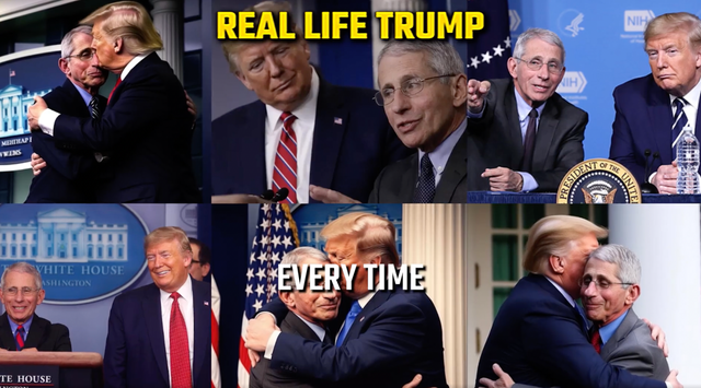 <p>An ad from the Ron DeSantis campaign that purportedly features fake AI images of former President Donald Trump and former NIAID director Anthony Fauci</p>