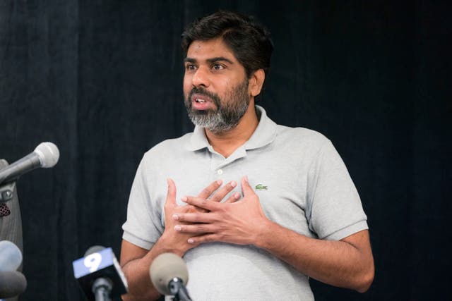 <p>Srinivasrao Alaparthi, whose wife was killed in the Florida Keys after being dragged across the water while strapped int...</p>