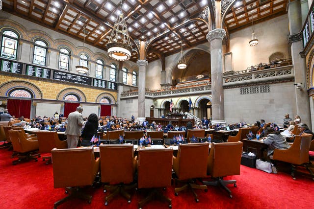 <p>New York’s state Assembly Chamber in Albany </p>