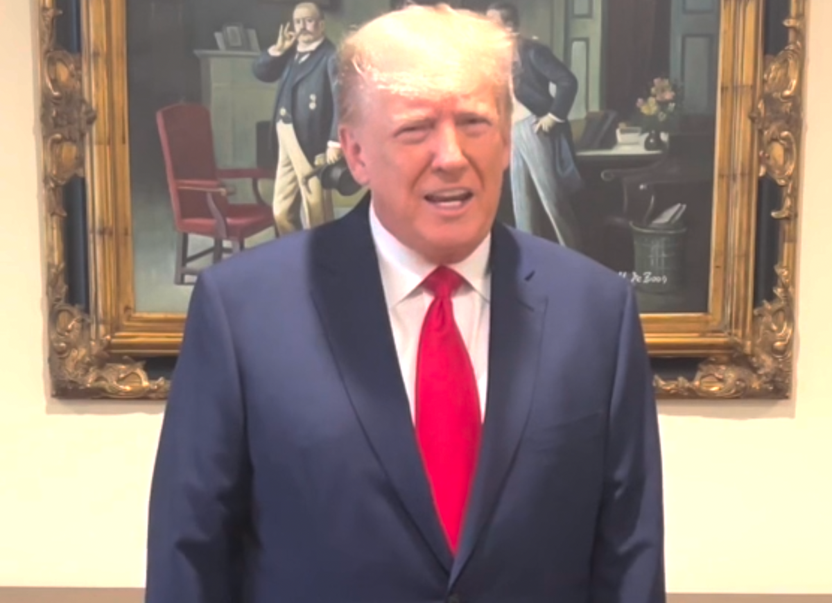 Trump releases bizarre video talking about ‘woke military’ and election numbers as he’s indicted