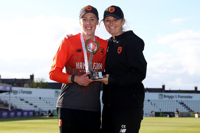 Southern Vipers won last year’s Charlotte Edwards Cup under captain Georgia Adams, left and Charlotte Edwards, right (Bradley Collyer/PA)