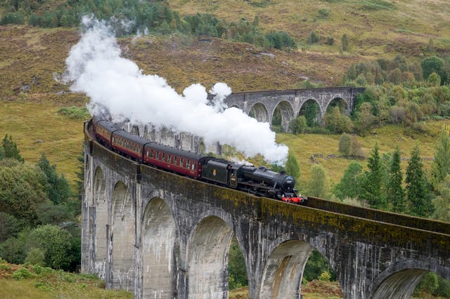 <p>The Jacobite Steam Train on one of its runs through Scotland </p>