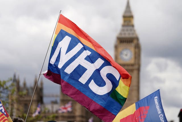 NHS workers on the picket line (Jordan Pettitt/PA)