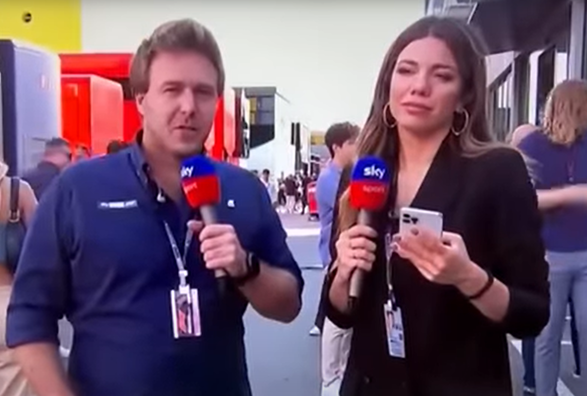 Davide Valsecchi (left) is one of two Sky Italia F1 pundits suspended after making sexist remarks on air