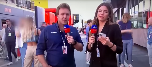 <p>Davide Valsecchi (left) is one of two Sky Sport F1 pundits suspended after making sexist remarks on air</p>