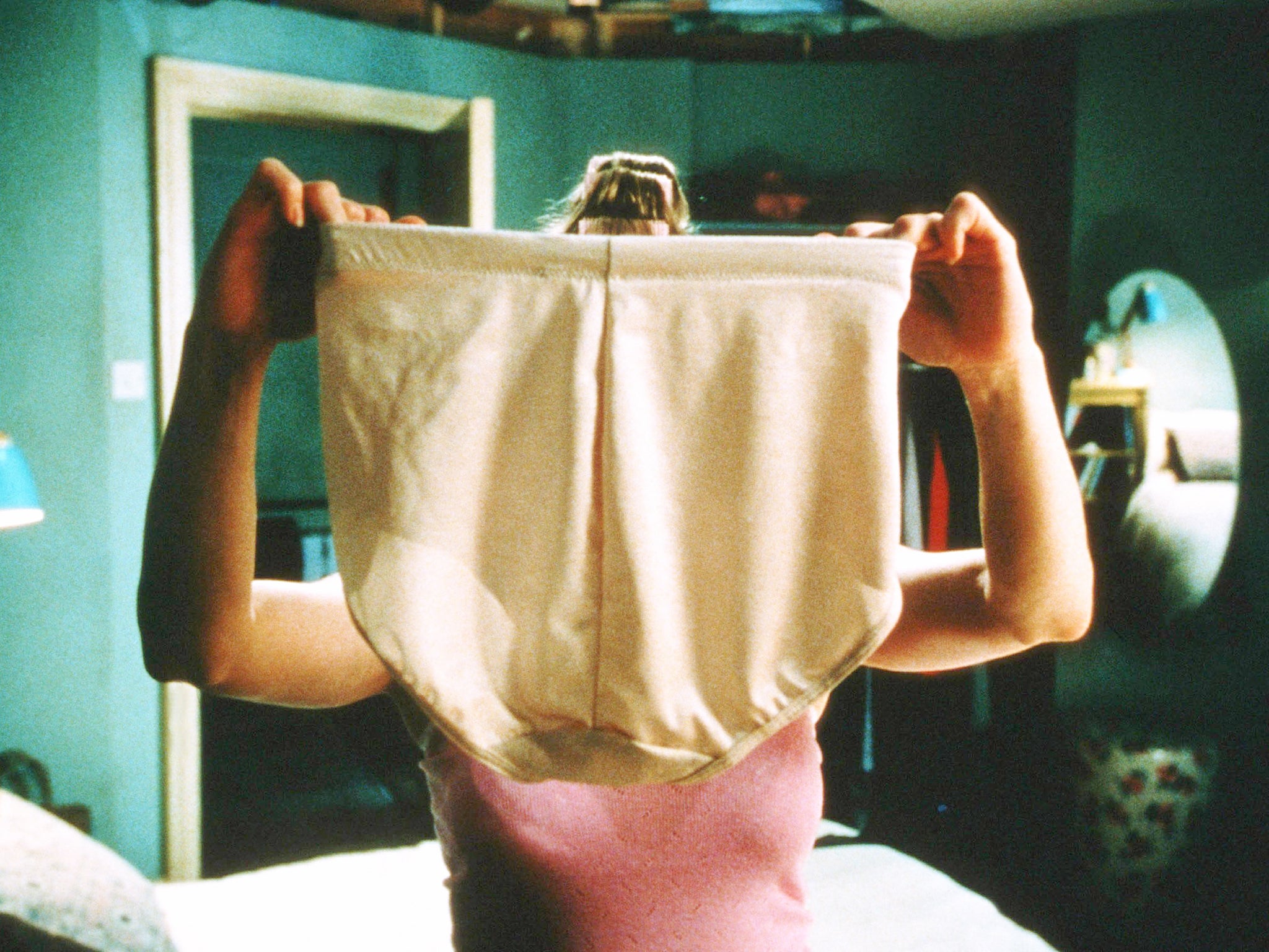 Renée Zellweger’s Bridget holds up her control pants in 2001’s ‘Bridget Jones’s Diary’