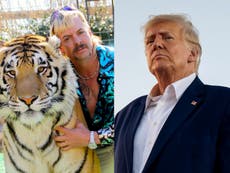 Tiger King’s Joe Exotic calls on Donald Trump from prison to join his presidential campaign