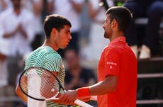 French Open LIVE: Novak Djokovic vs Carlos Alcaraz result and reaction after Spaniard hit by injury