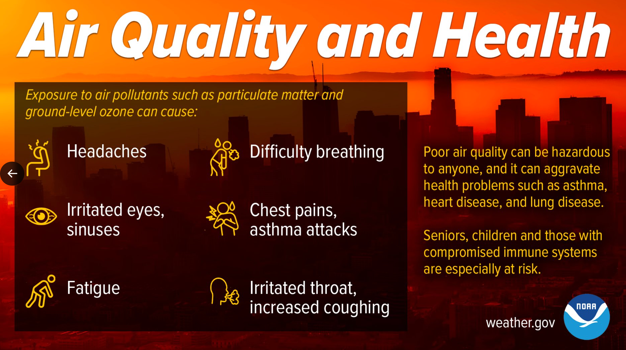 Health issues from air pollution