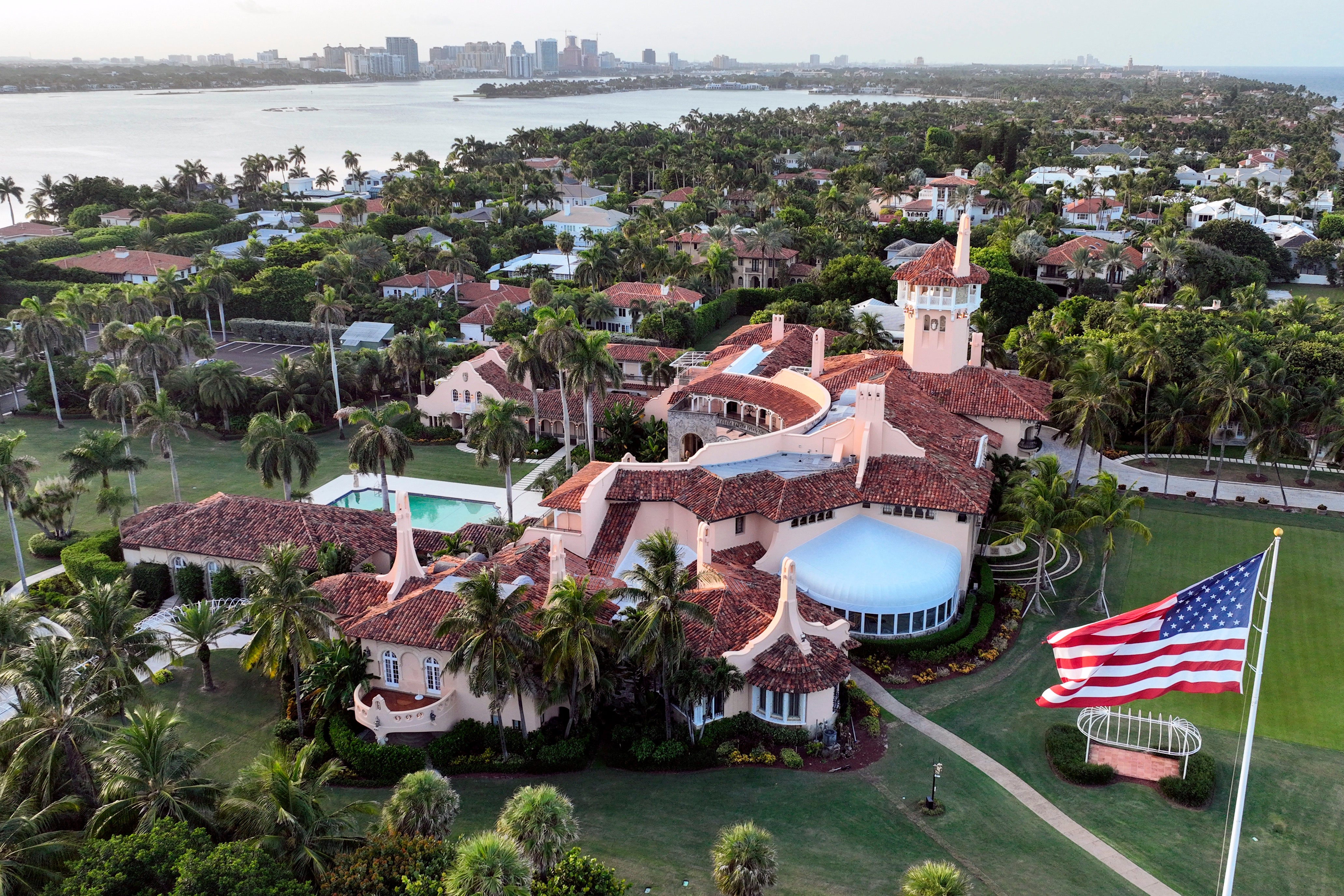 An aerial view of Donald Trump’s Mar-a-Lago estate on 10 August, 2022, days after a federal law enforcement search of the property
