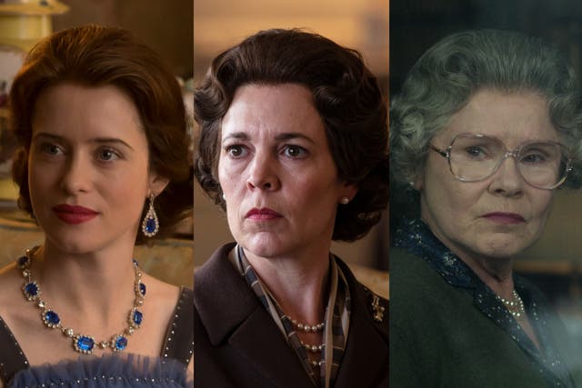 <p>‘The Crown’ actors (from left) Claire Foy, Olivia Colman and Imelda Staunton</p>