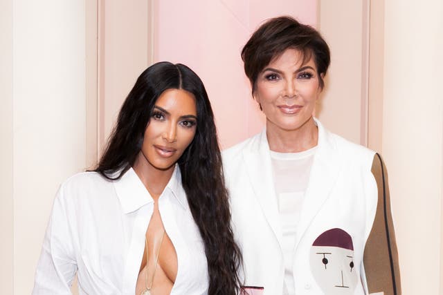 <p>Kim Kardashian West and Kris Jenner at her first-ever KKW Beauty and Fragrance pop-up opening at Westfield Century City in Los Angeles on June 20th, 2018</p>