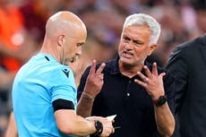 Jose Mourinho hit by Uefa punishment for abusing referee Anthony Taylor