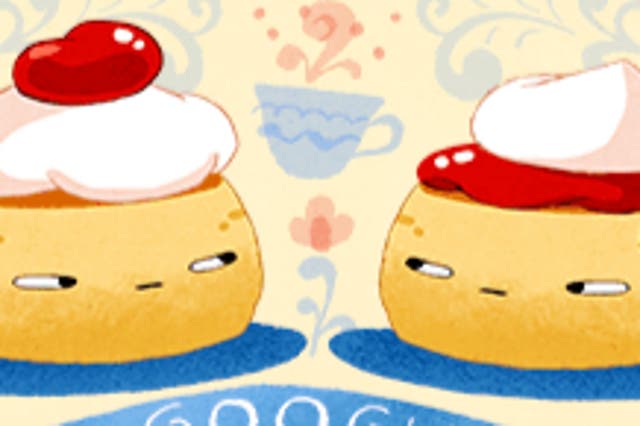 <p>Google Doodle on 10 June 2023 reignites an age-old debate among scone-lovers in the UK</p>
