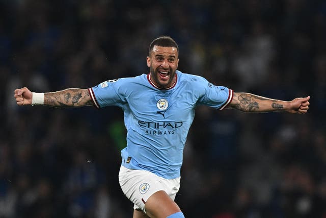 <p>Kyle Walker could celebrate becoming a Champions League winner </p>
