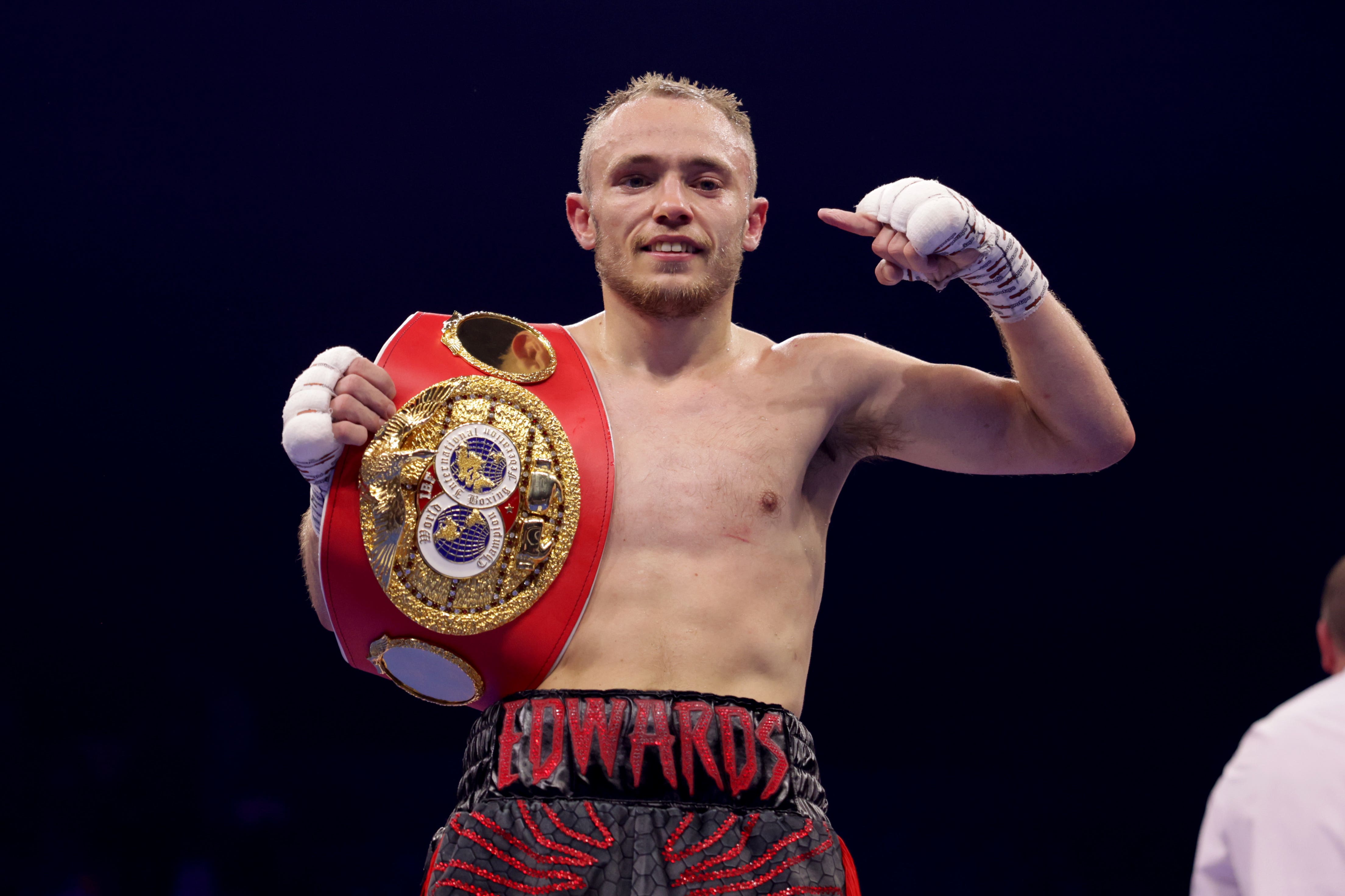Sunny Edwards defeated Andres Campos to defend his IBF Flyweight World Title for a fourth time (George Tewkesbury/PA)