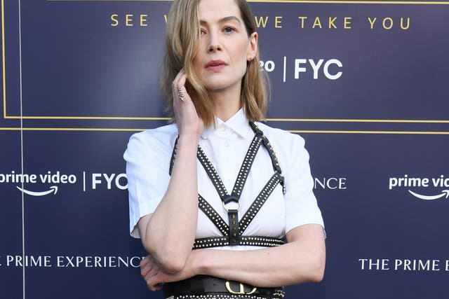<p>Rosamund Pike attends The Prime Experience: "Wheel Of Time" on May 16, 2022</p>