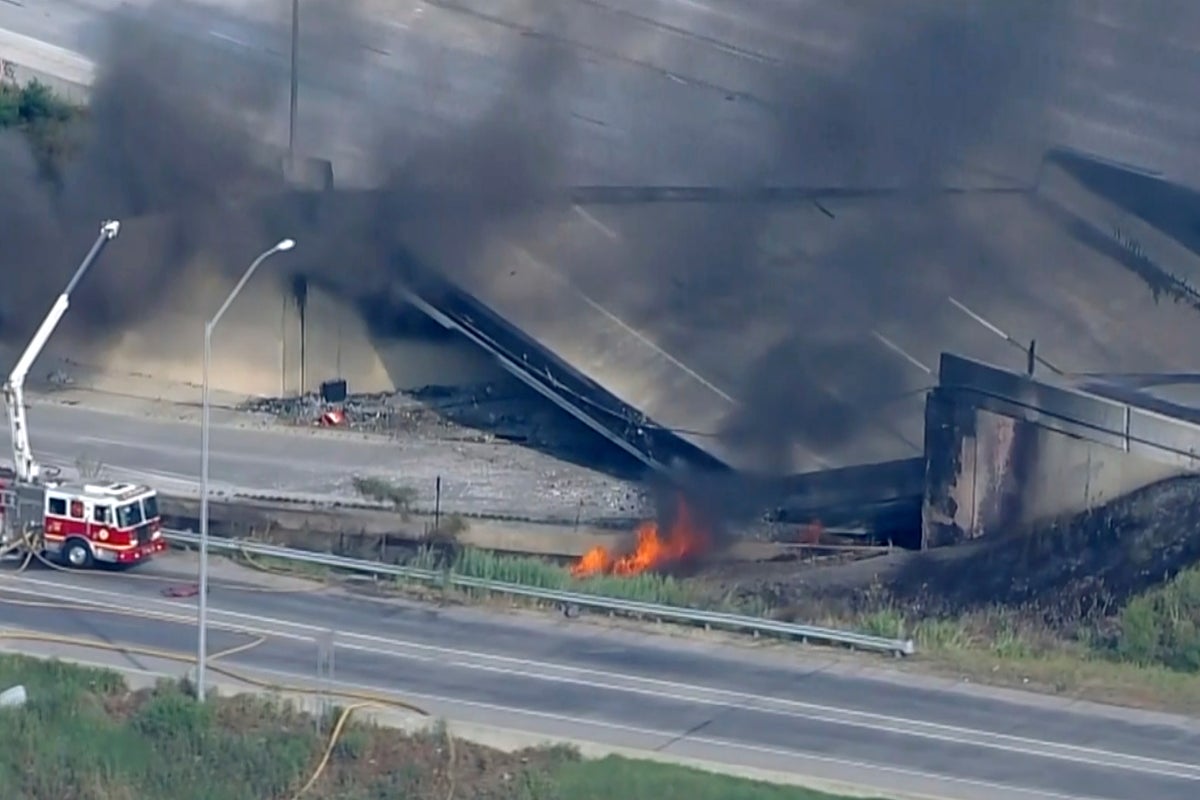 ‘The roadway is gone’: Truck fire under highway I-95 in Philadelphia ...