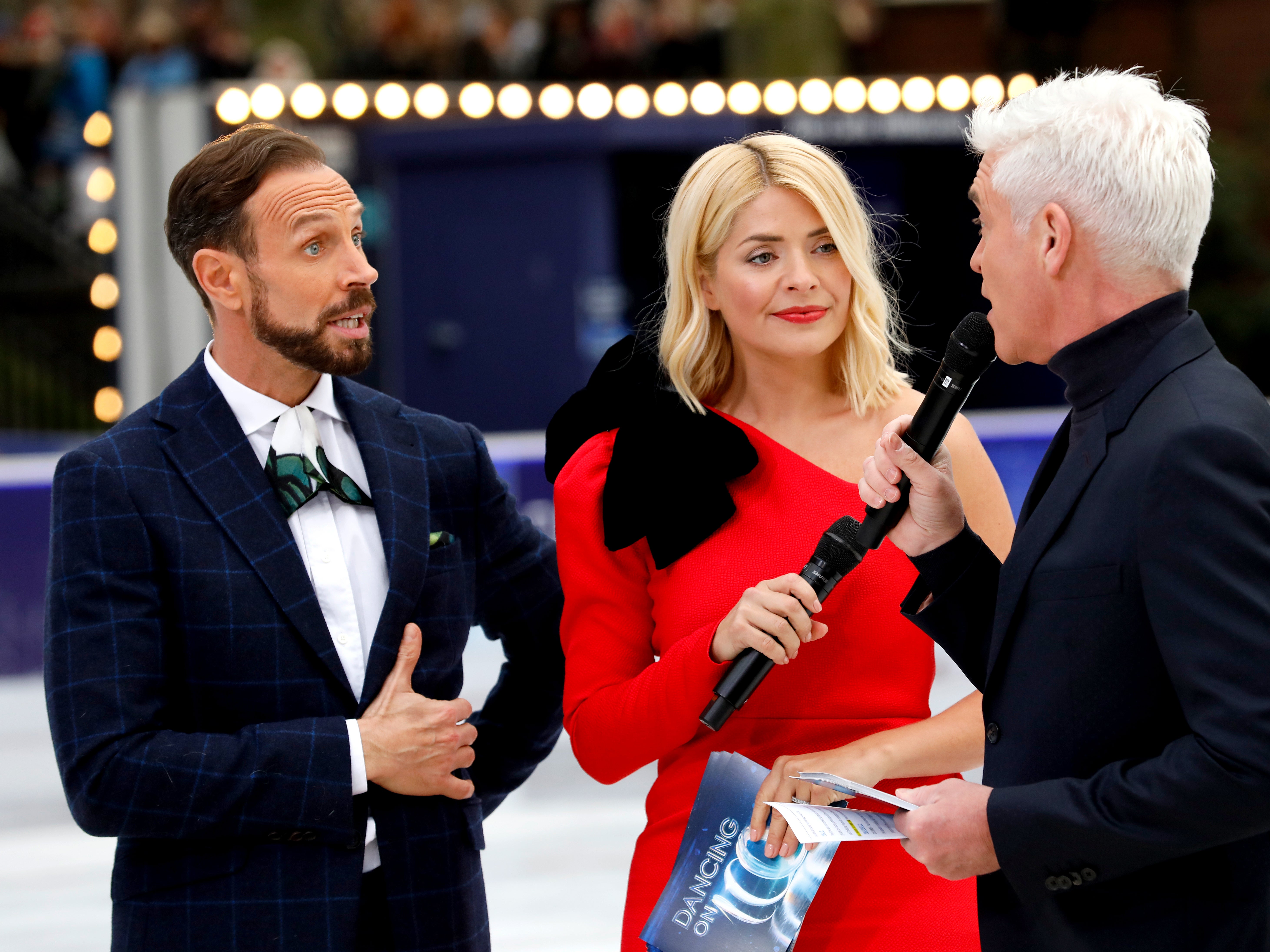 Jason Gardiner, Holly Willoughby and Phillip Schofield during a ‘Dancing on Ice’ press launch