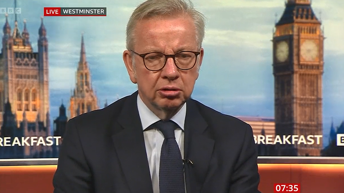 UK should be ‘grateful’ for what Boris Johnson did as prime minister, says Michael Gove