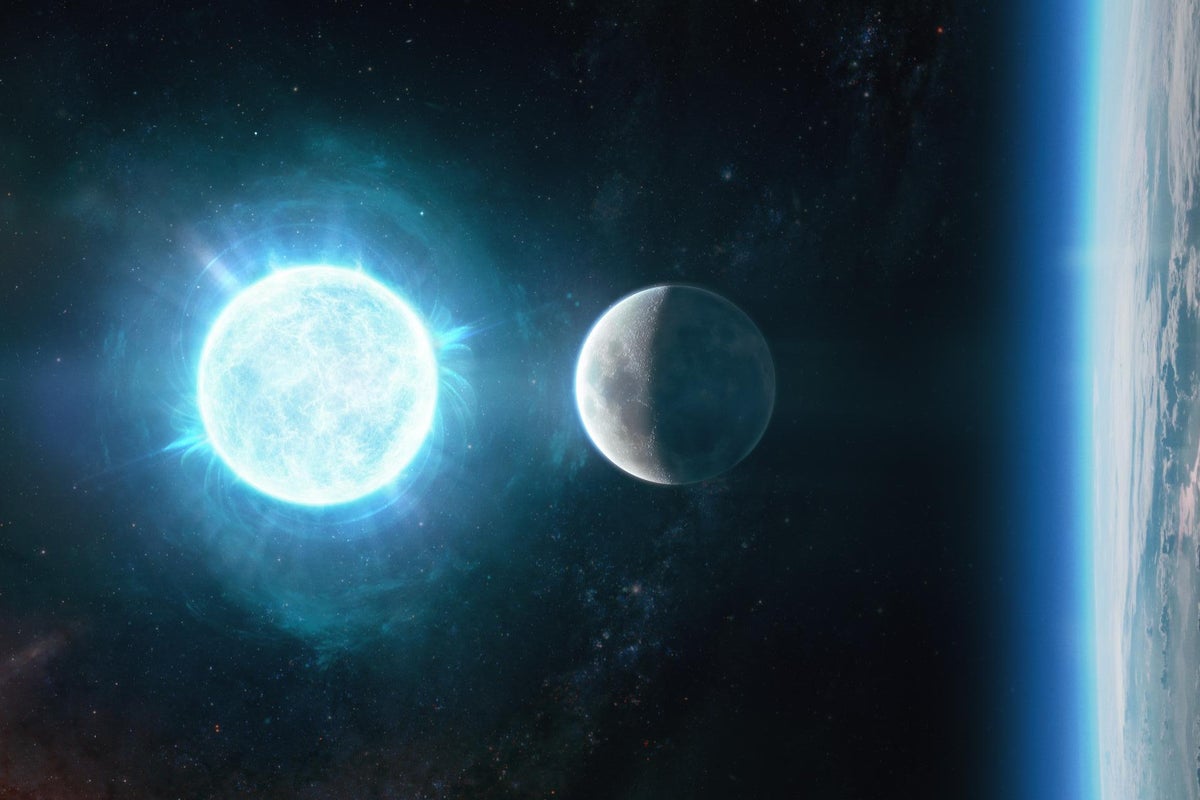 Astronomers find rare white dwarf star crystallising into hard ‘cosmic ...